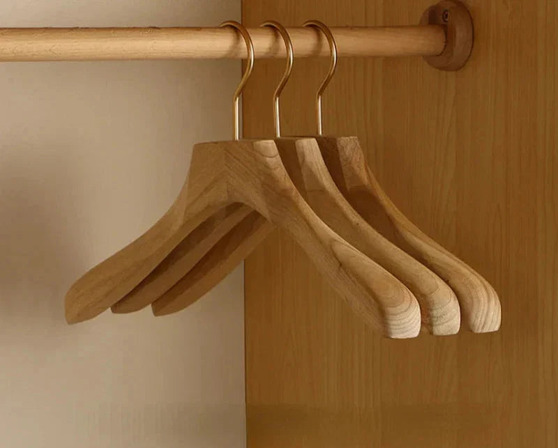 Clothes Hangers Camphor Wood Wide Shoulder Set of 2