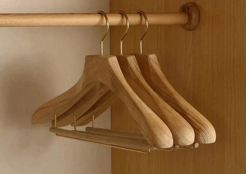 Clothes Hangers Camphor Wood Wide Shoulder Set of 2