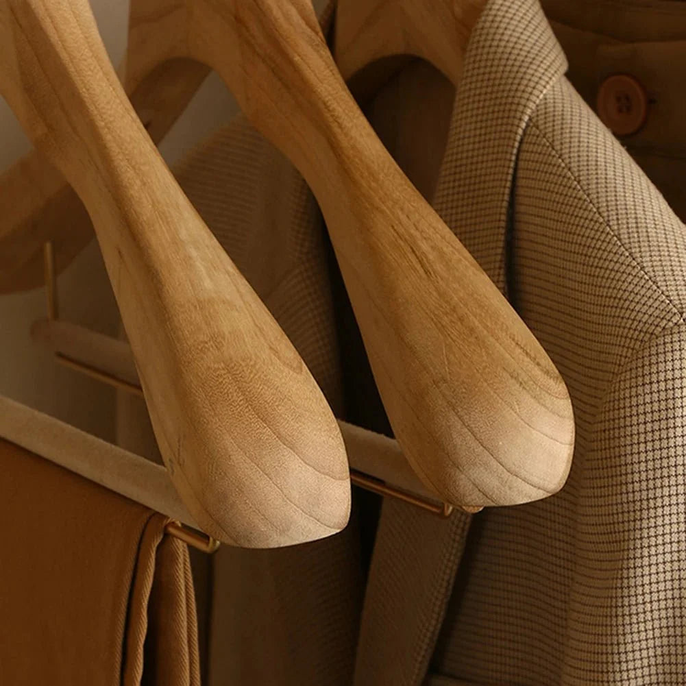 Clothes Hangers Wooden Wide Set of 3