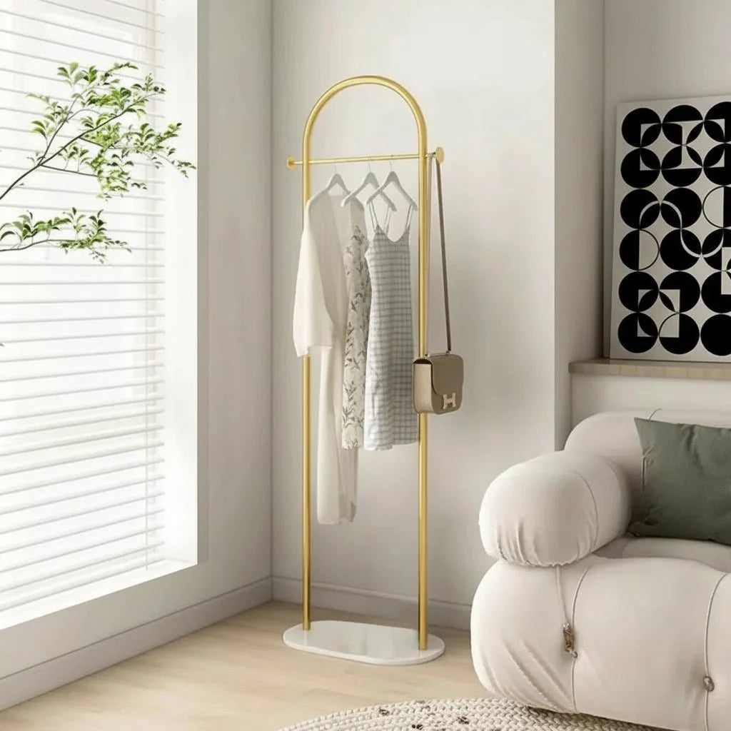 Clothes Rack Freestanding Metal Gold Finish