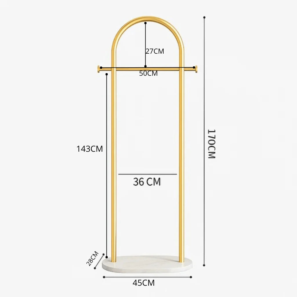 Clothes Rack Freestanding Metal Gold Finish