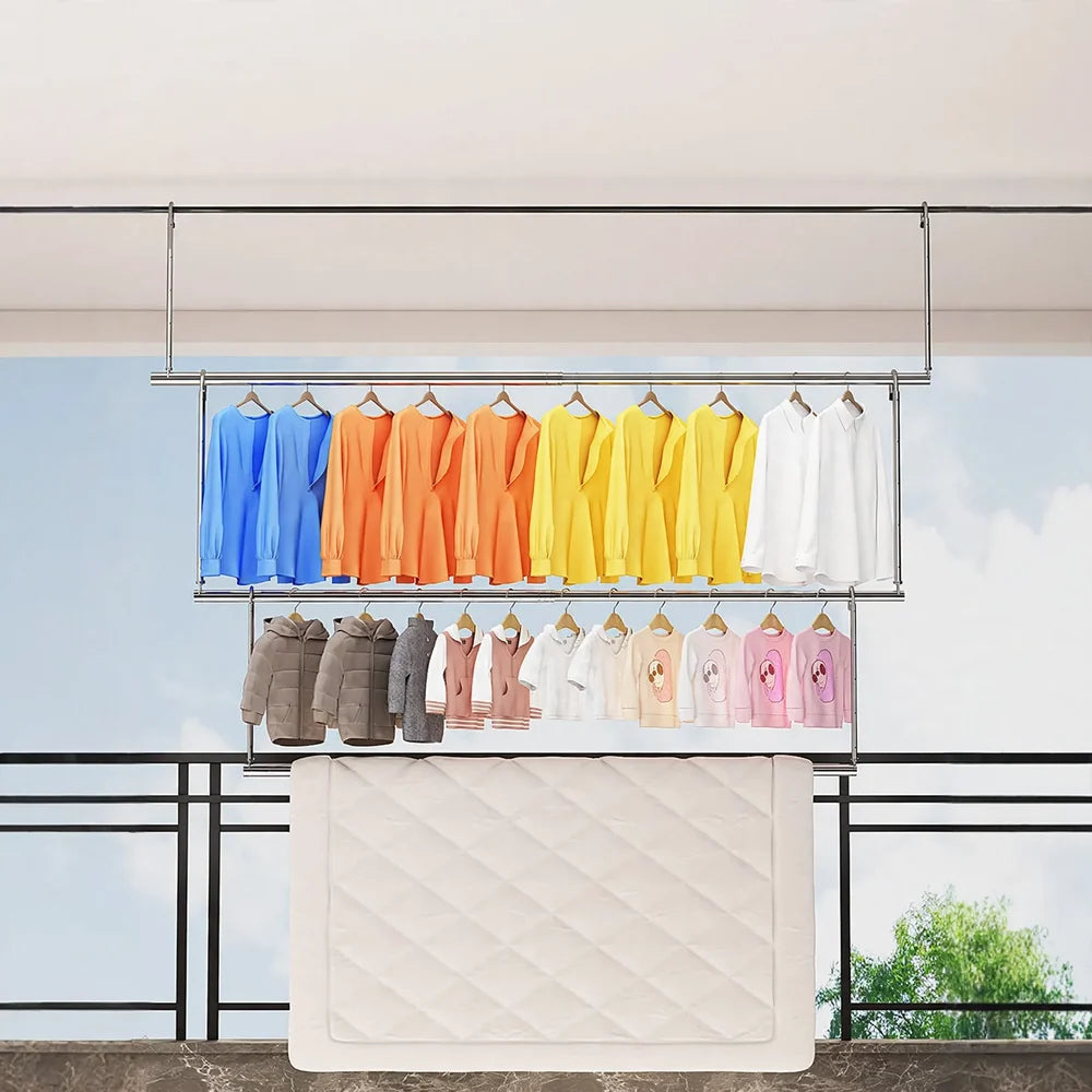 Clothesline Retractable Stainless Steel Space-Saving