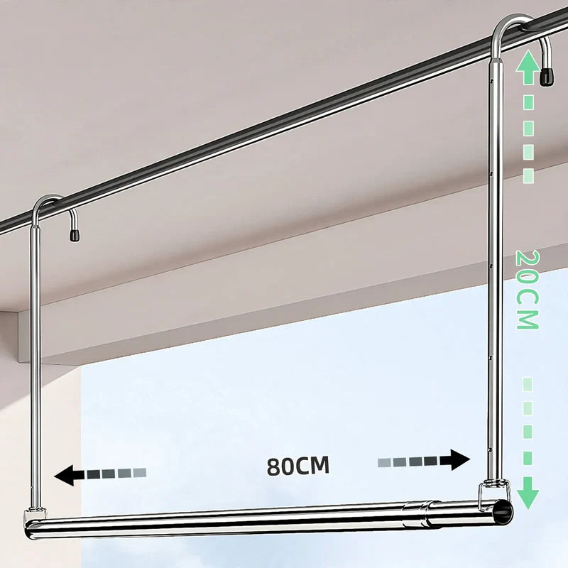 Clothesline Retractable Stainless Steel Space-Saving