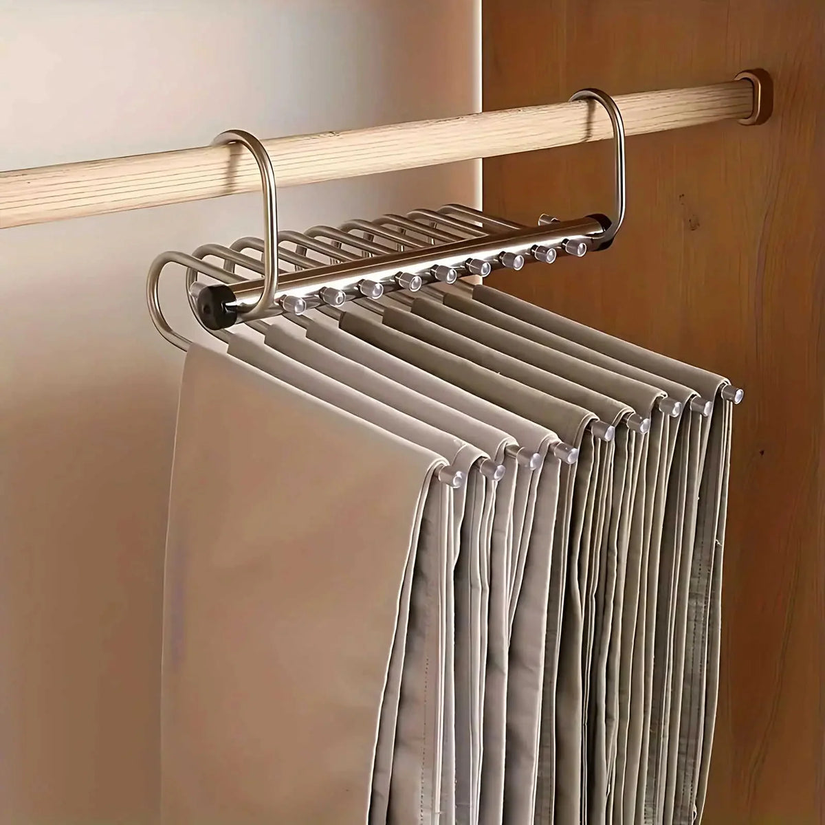 Clothing Hanger Organizer Stainless Steel Space-Saving Swivel Hooks