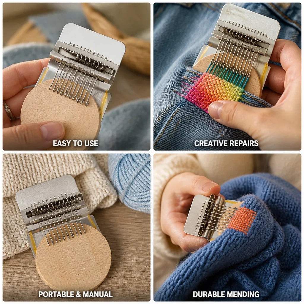 Clothing Mending Tool Wood & Metal Manual