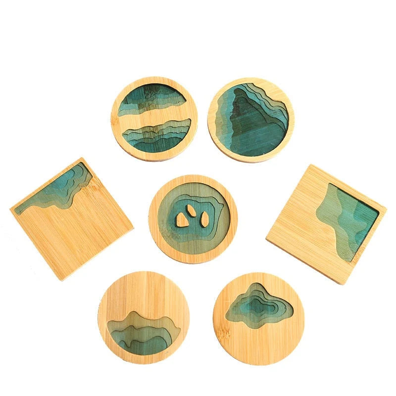 Coaster Bamboo & Resin Mountain Landscape Design