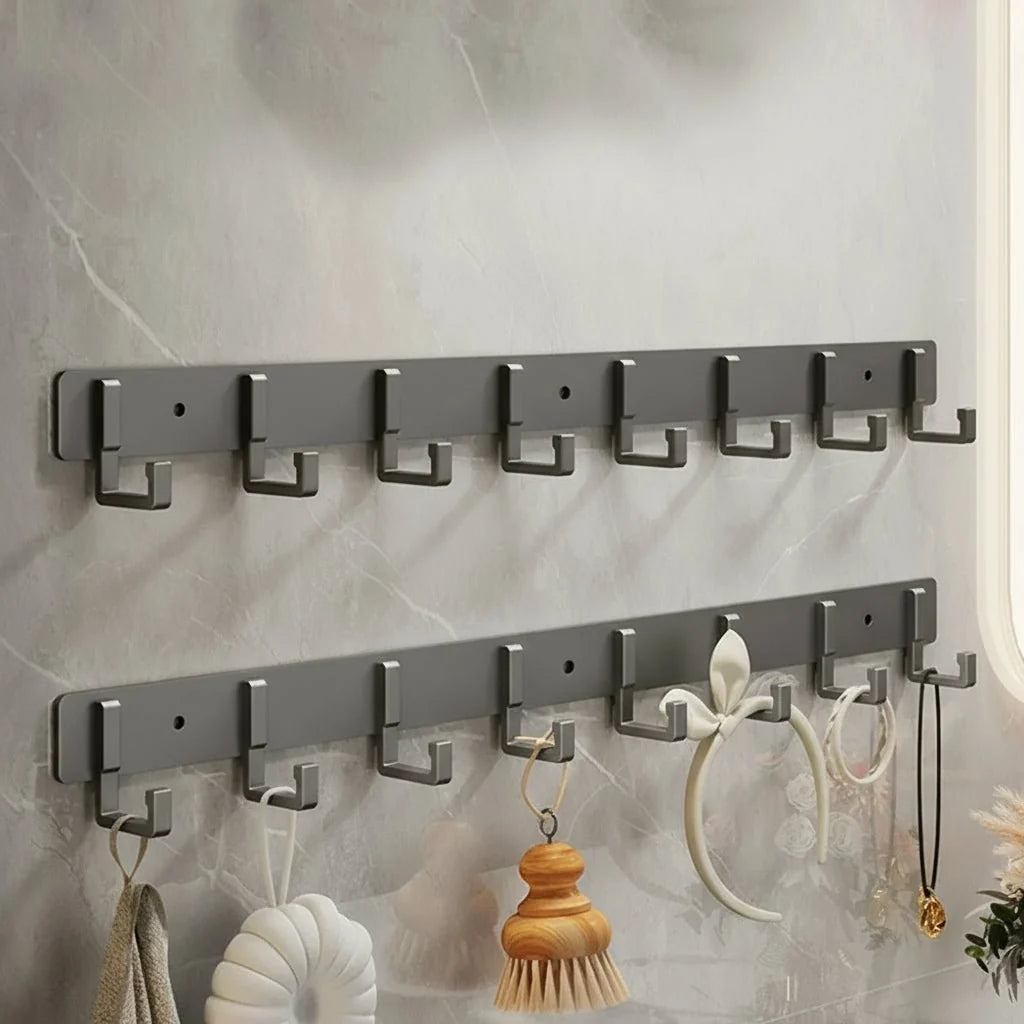 Coat Rack Wall-Mounted Metal Space-Saving Multiple Hooks