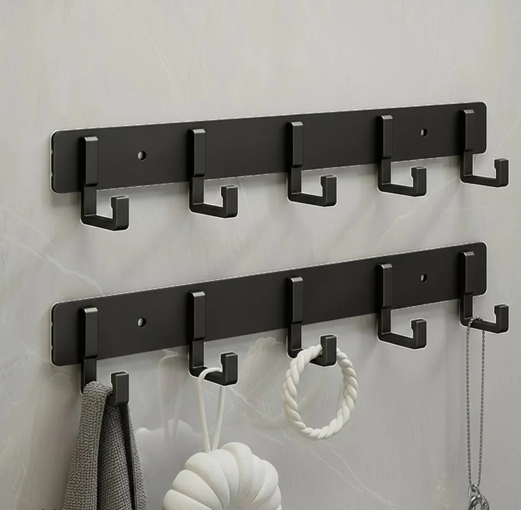Coat Rack Wall-Mounted Metal Space-Saving Multiple Hooks