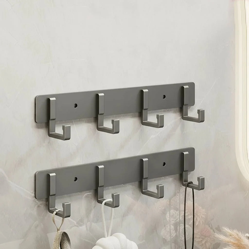 Coat Rack Wall-Mounted Metal Space-Saving Multiple Hooks