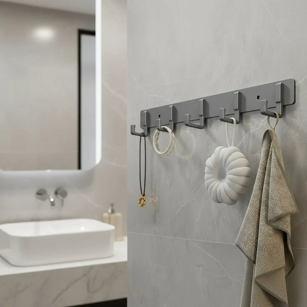 Coat Rack Wall-Mounted Metal Space-Saving Multiple Hooks