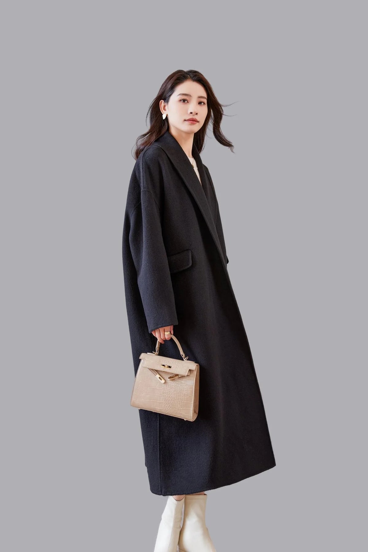Coat Wool Blend Oversized Fit