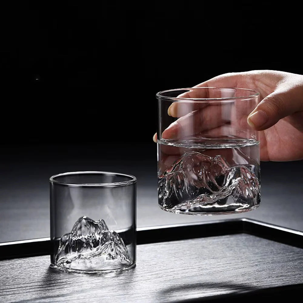 Cocktail Glass Crystal Mountain Peak Design