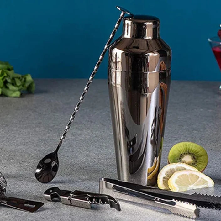 Cocktail Tool Set Stainless Steel 10-Piece With Stand
