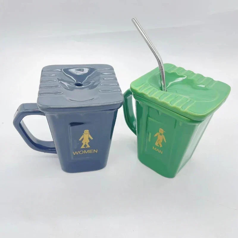 Coffee Mug Ceramic Toilet Bowl Shape with Handle