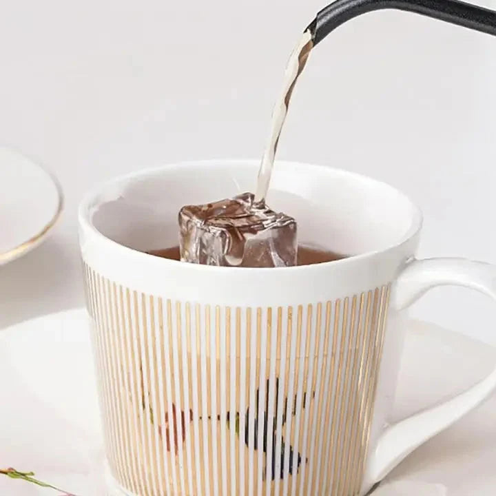 Coffee Mug Rotating Reflective Ceramic & Stainless Steel