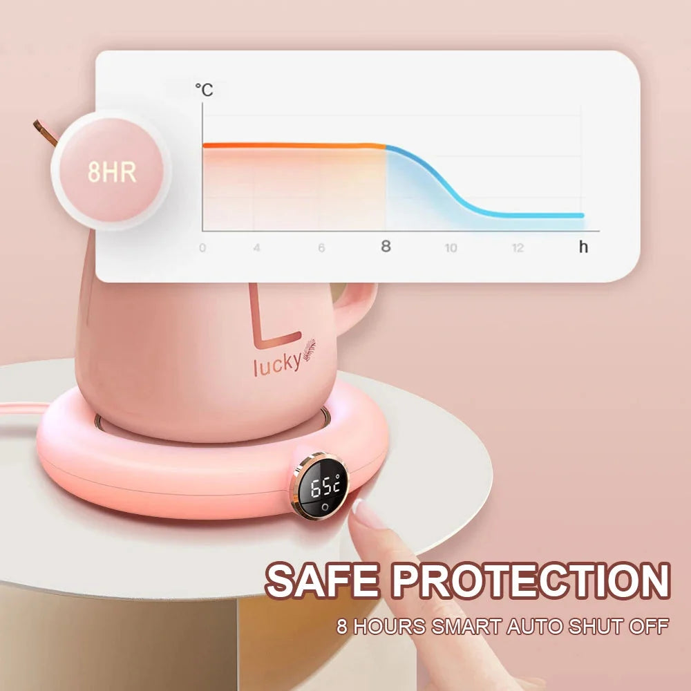 Coffee Mug Warmer USB Adjustable Temperature & 8-Hour Auto Shut-Off