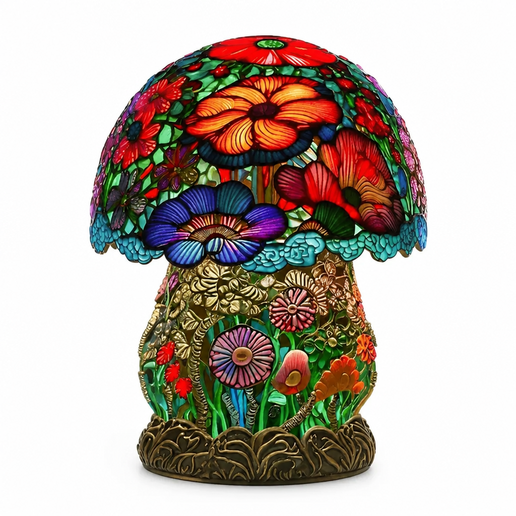 Colorful Copper-Foil Stained Glass Table Lamp