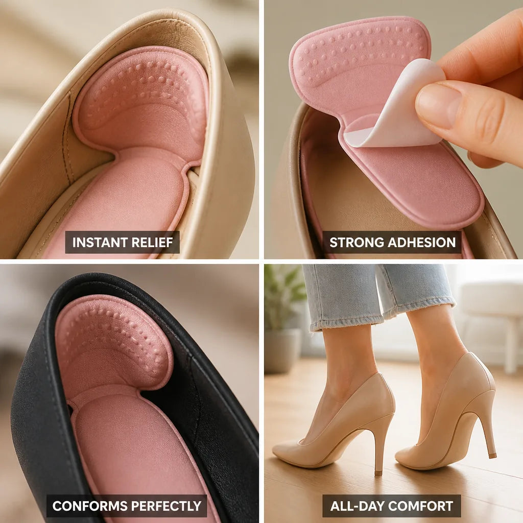 Comfort Heel Pads Shock-Absorbing Gel & Strong Adhesive