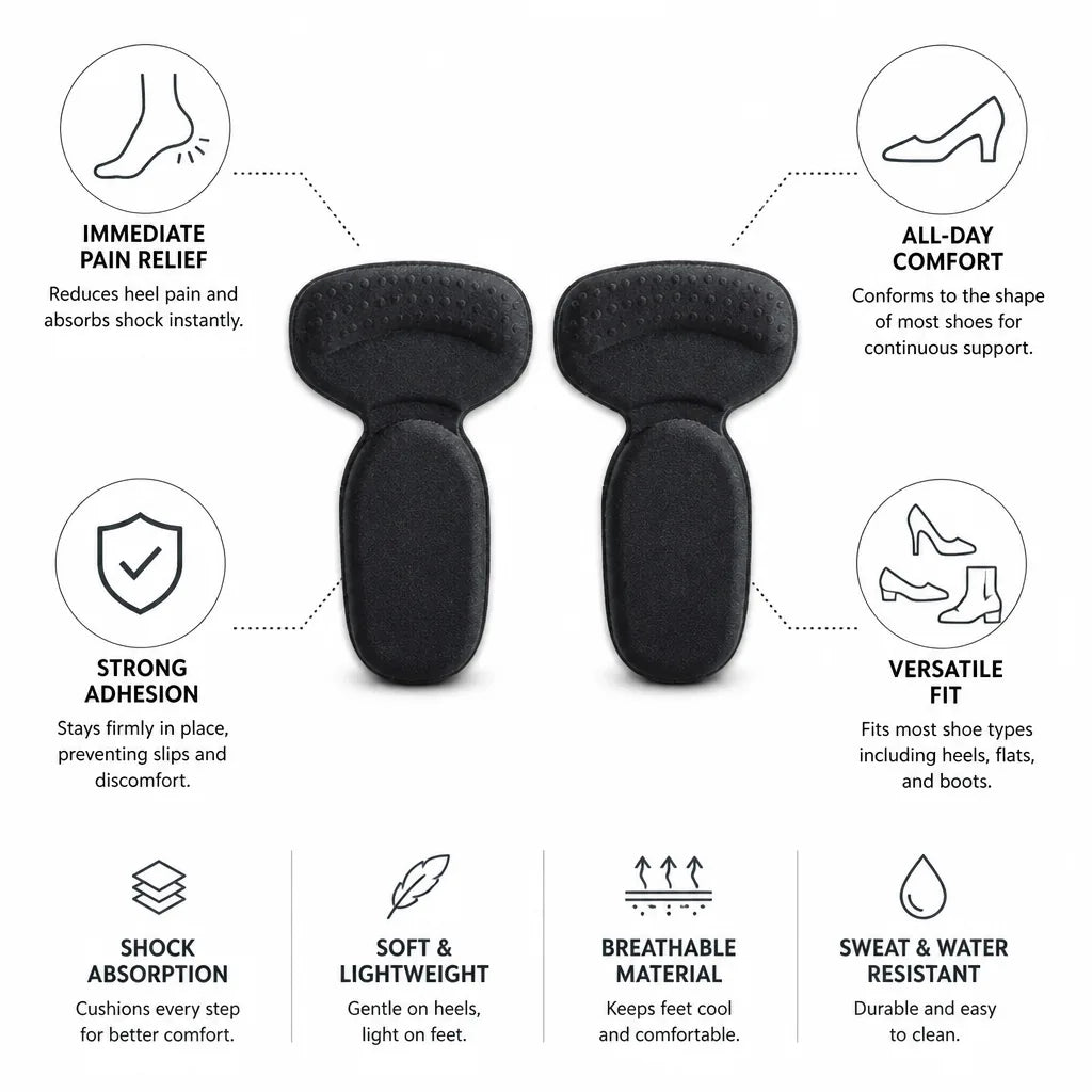 Comfort Heel Pads Shock-Absorbing Gel & Strong Adhesive