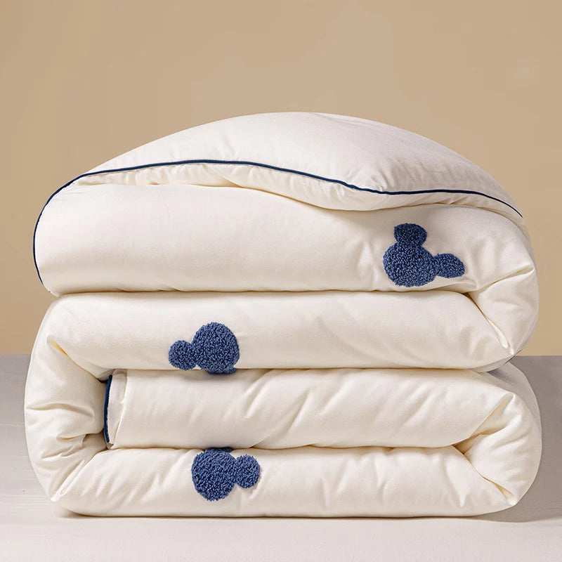 Comforter Reversible Plush Chenille Heart Embroidery