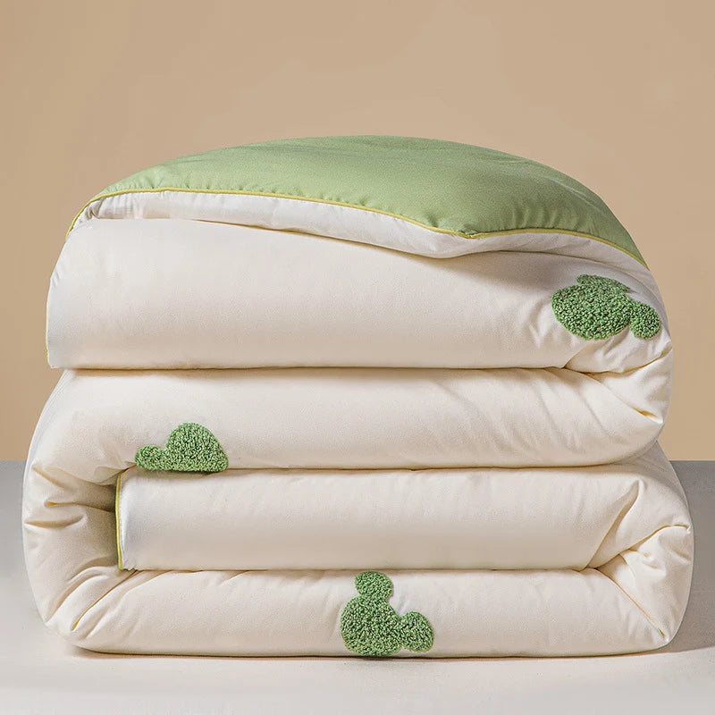 Comforter Reversible Plush Chenille Heart Embroidery