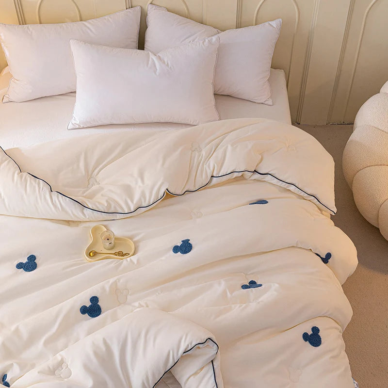 Comforter Reversible Plush Chenille Heart Embroidery