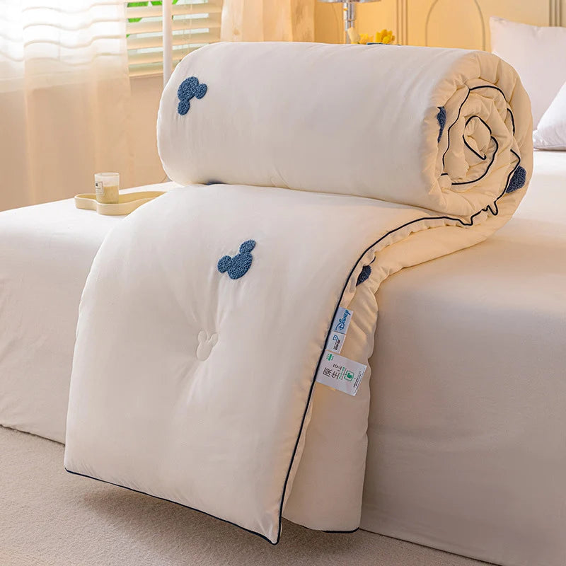 Comforter Reversible Plush Chenille Heart Embroidery