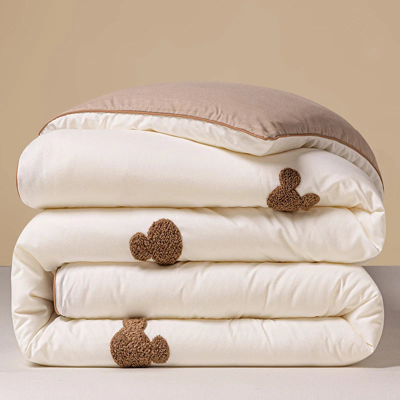 Comforter Reversible Plush Chenille Heart Embroidery
