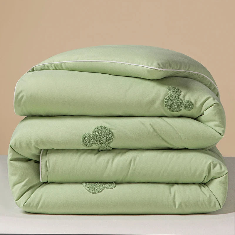Comforter Reversible Plush Chenille Heart Embroidery