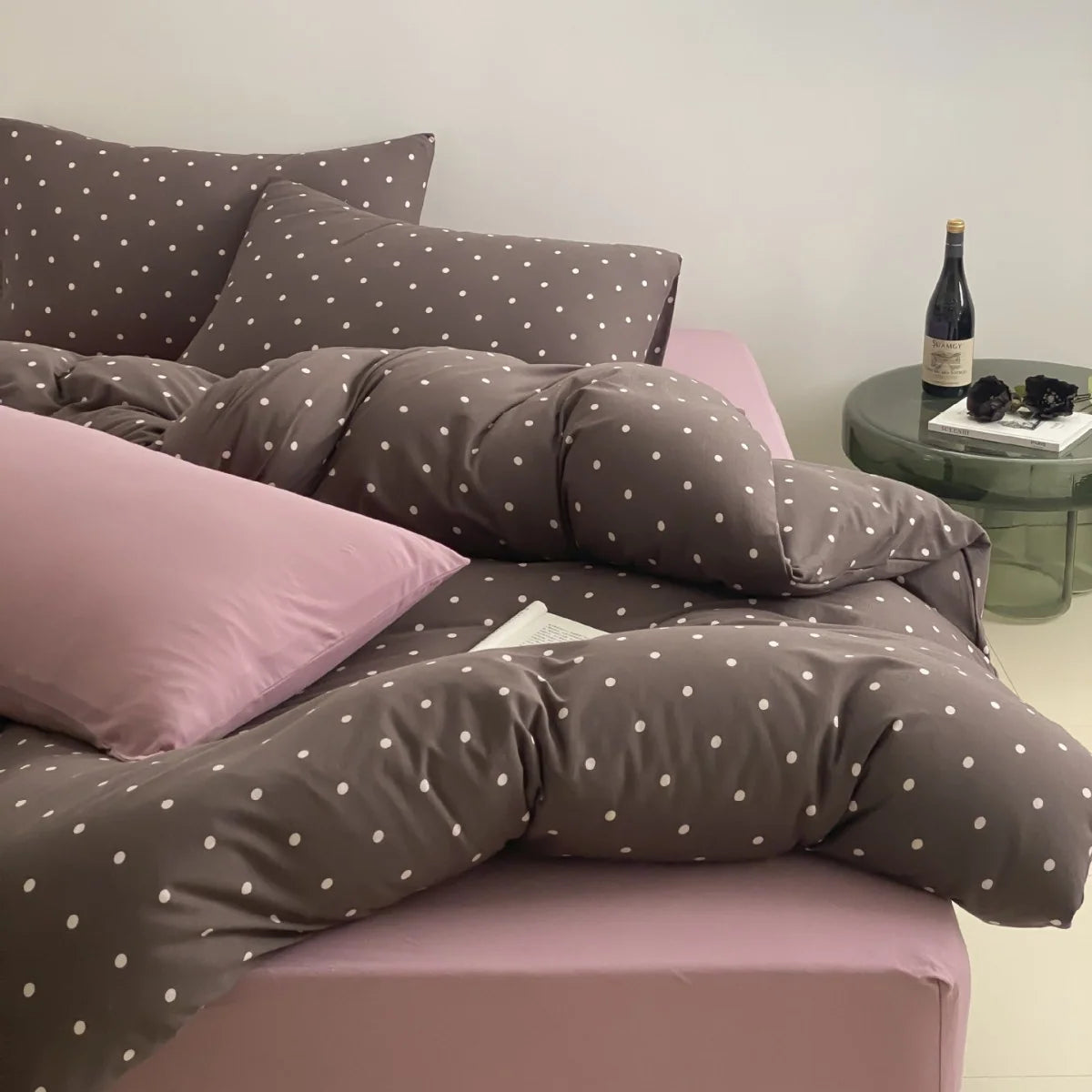Comforter Set Cotton Polka Dot With Coordinating Pillowcases