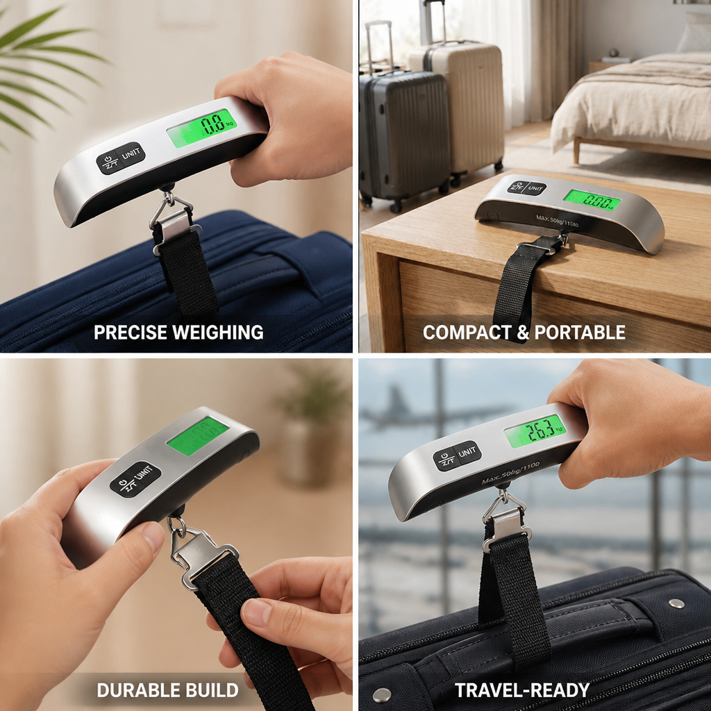 Compact Digital Backlit Luggage Scale (110-lb Capacity)