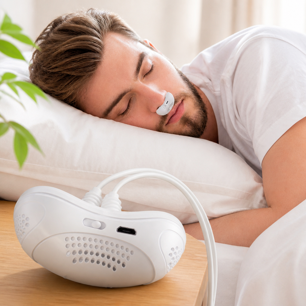 Compact Portable One-Button Micro CPAP