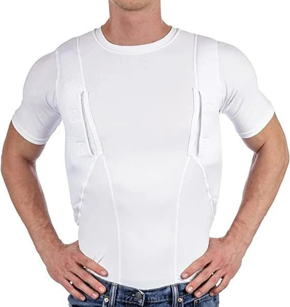 Compression Shirt Concealed Carry Dual Pockets Moisture-Wicking