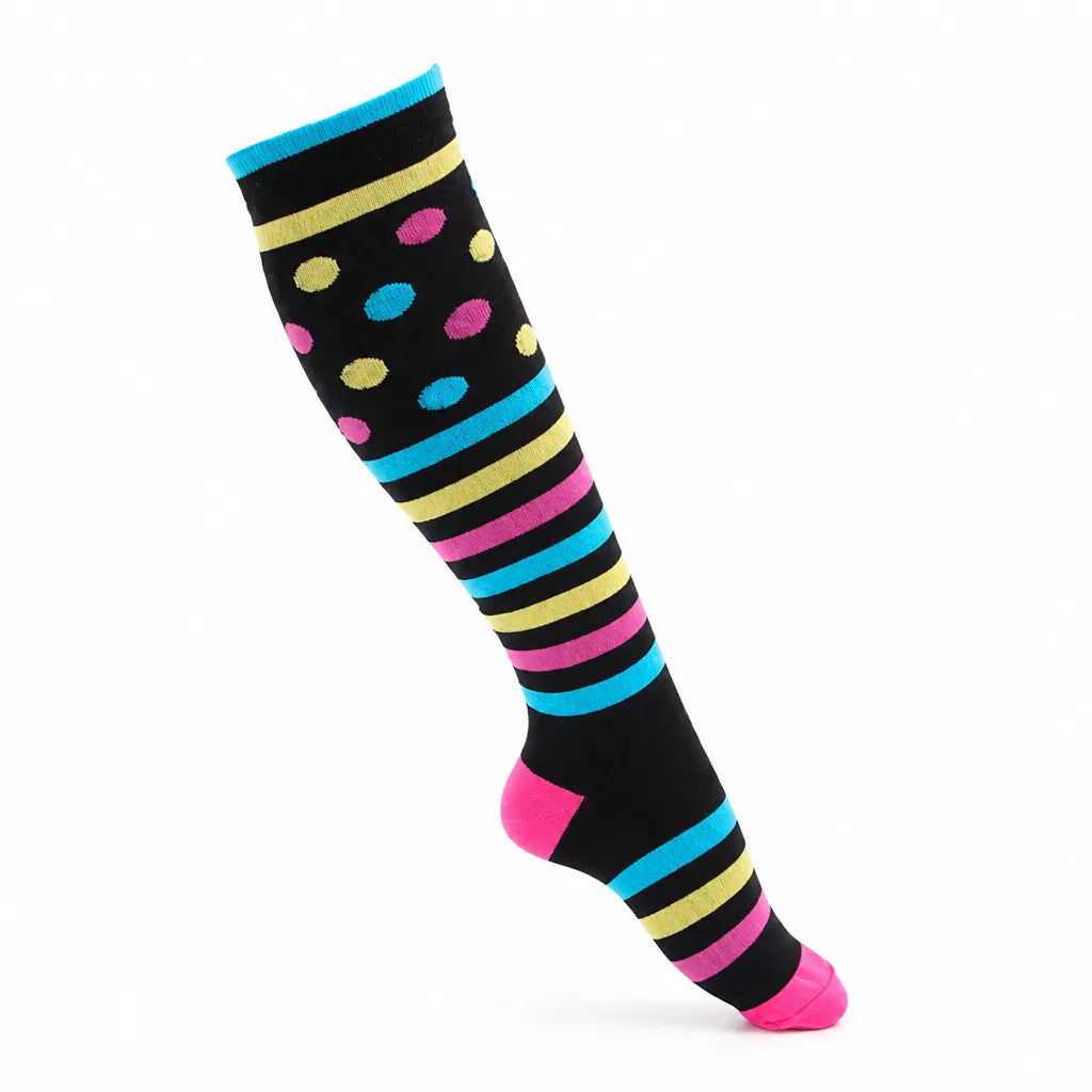 Compression Socks Knee-High Graduated Support Breathable Cotton Blend