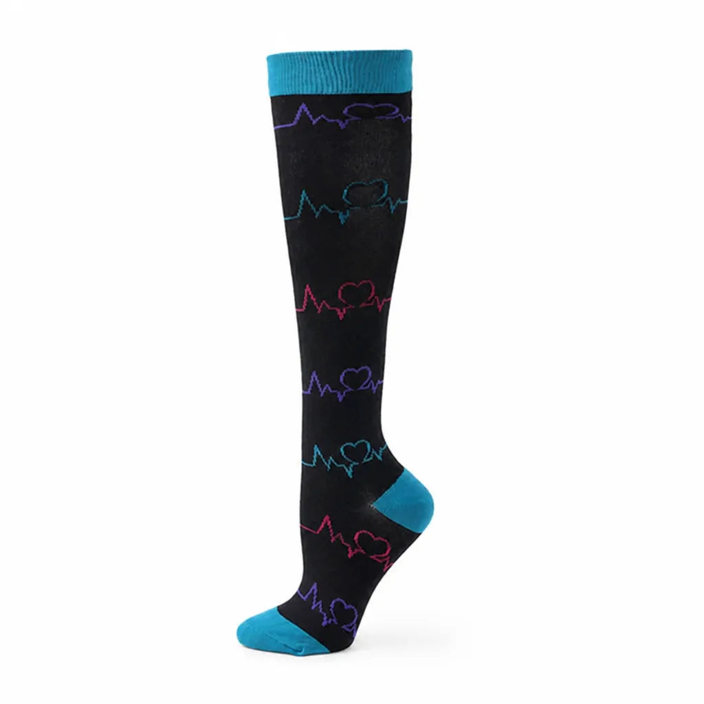 Compression Socks Knee-High Graduated Support Breathable Cotton Blend