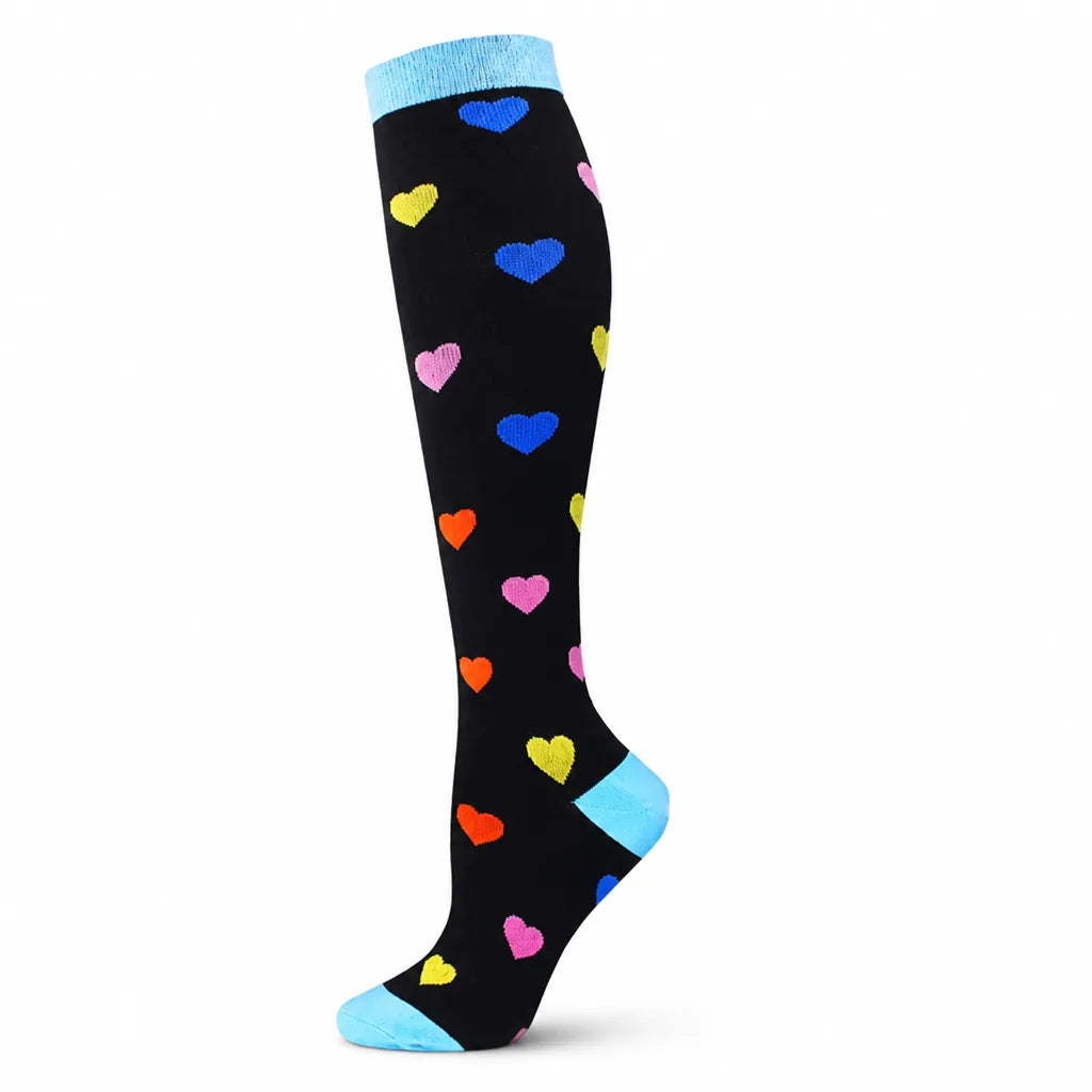 Compression Socks Knee-High Graduated Support Breathable Cotton Blend