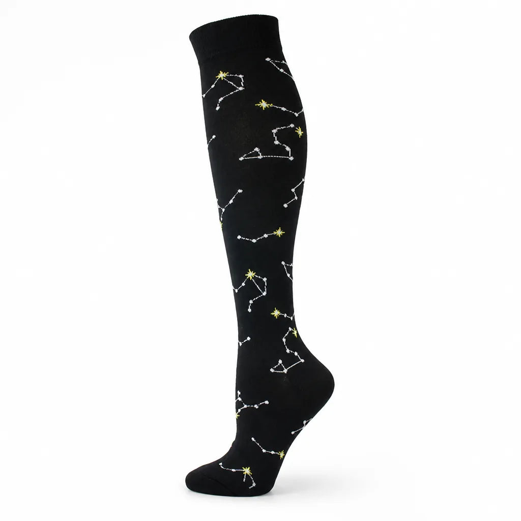 Compression Socks Knee-High Graduated Support Breathable Cotton Blend