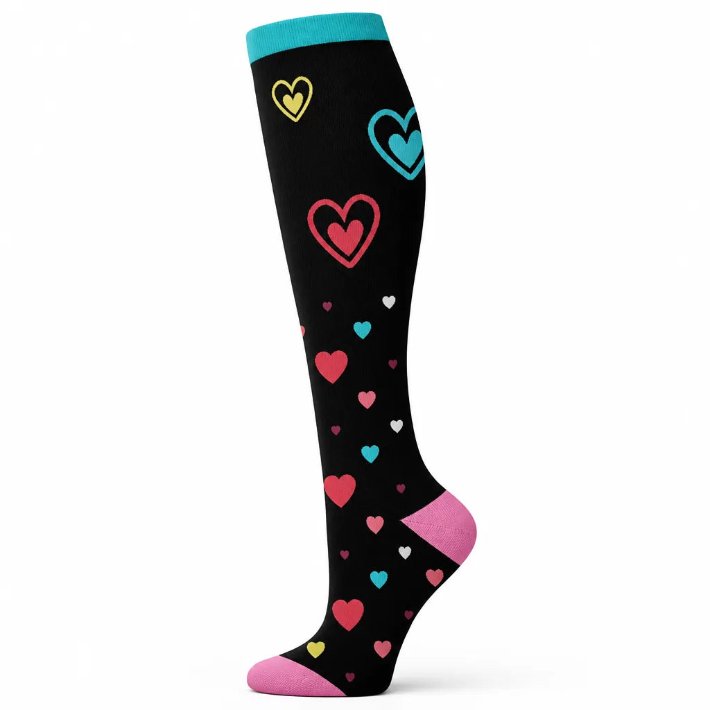 Compression Socks Knee-High Graduated Support Breathable Cotton Blend