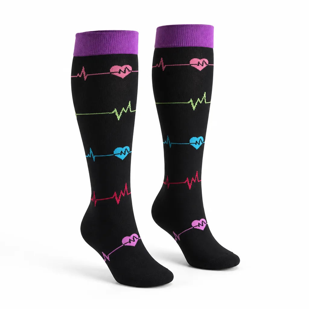 Compression Socks Knee-High Graduated Support Breathable Cotton Blend