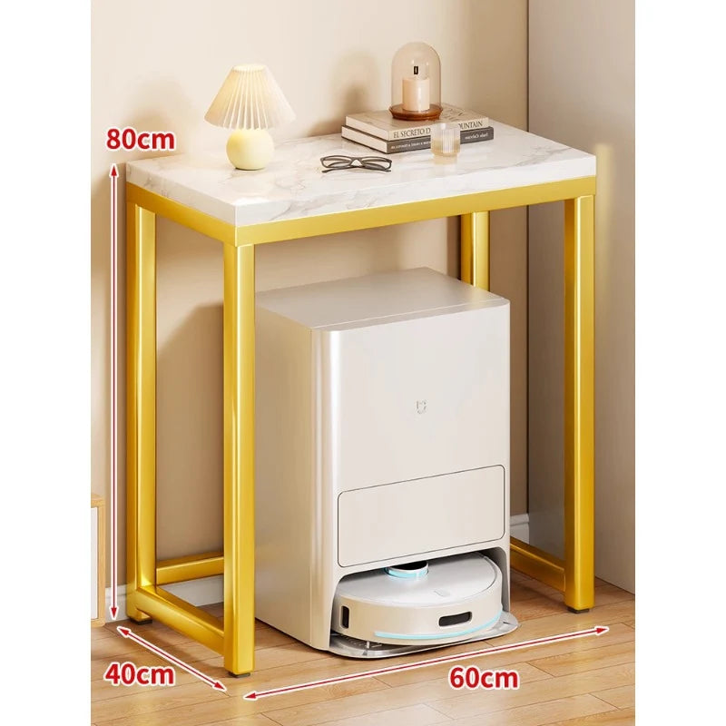 Console Table Robot Vacuum Dock Clearance Marble-Effect Top