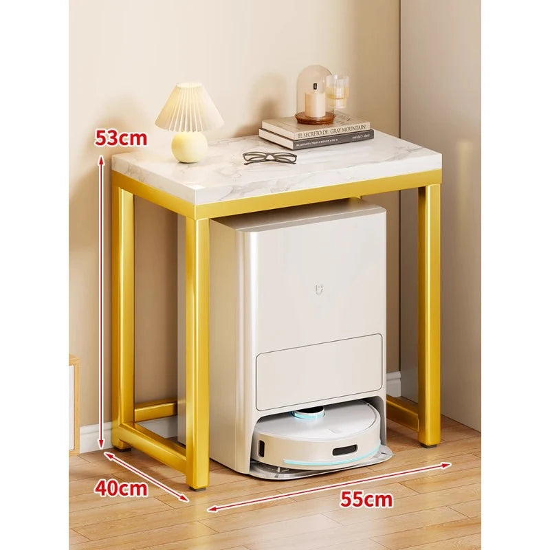 Console Table Robot Vacuum Dock Clearance Marble-Effect Top