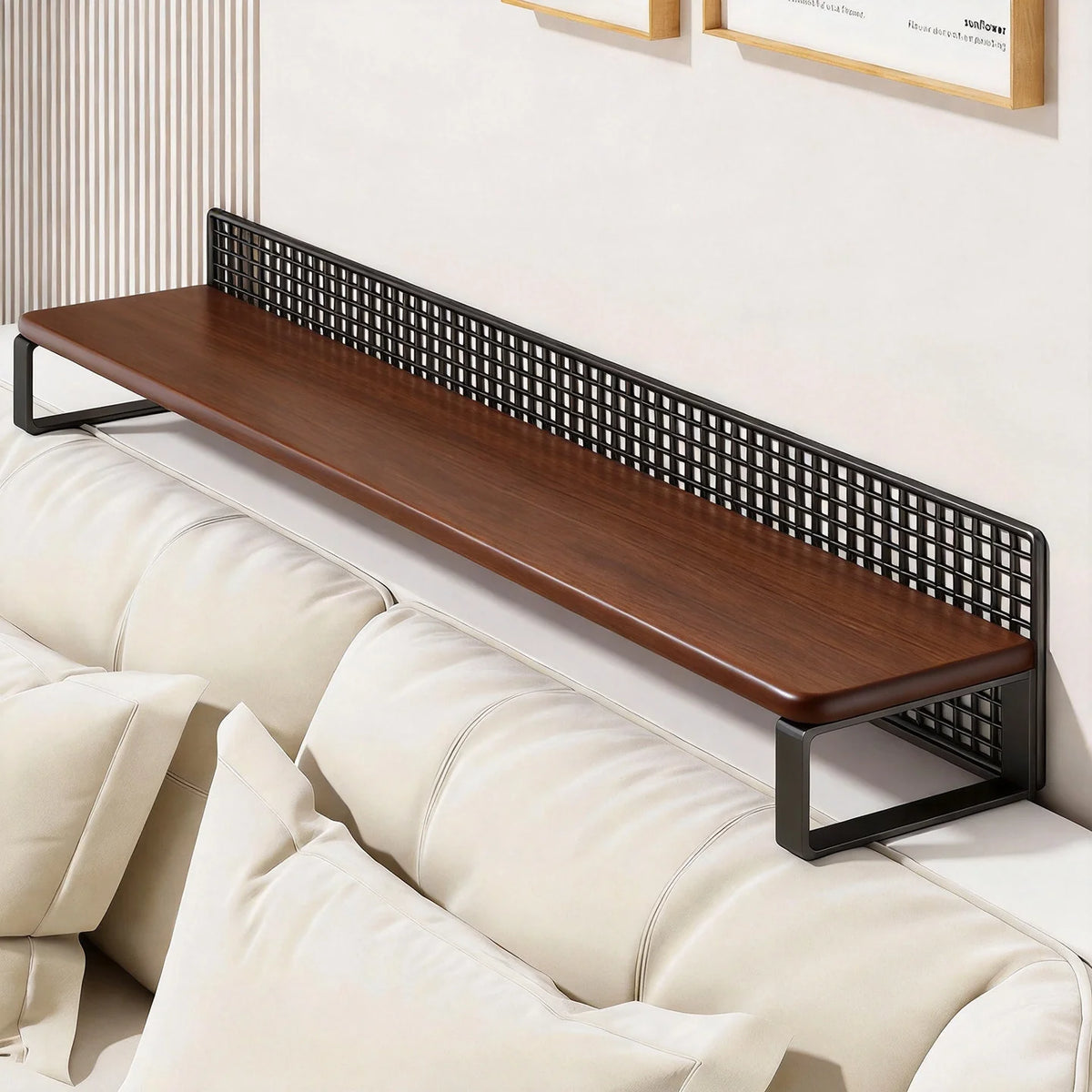 Console Table Slim Profile Scratch-Resistant Wood-Look Top