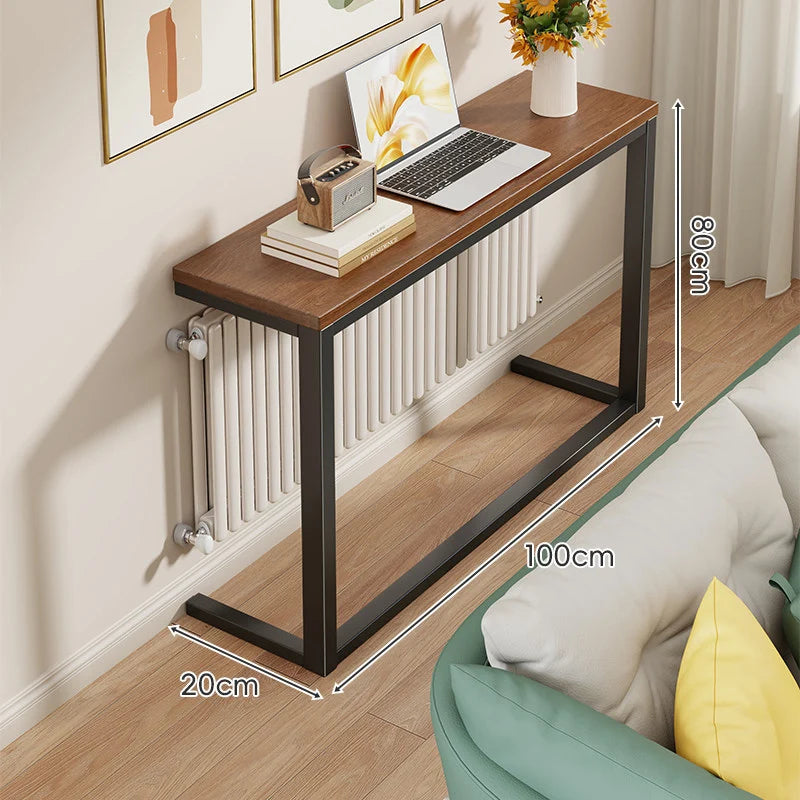 Console Table Slim Space-Saving Engineered Wood Top