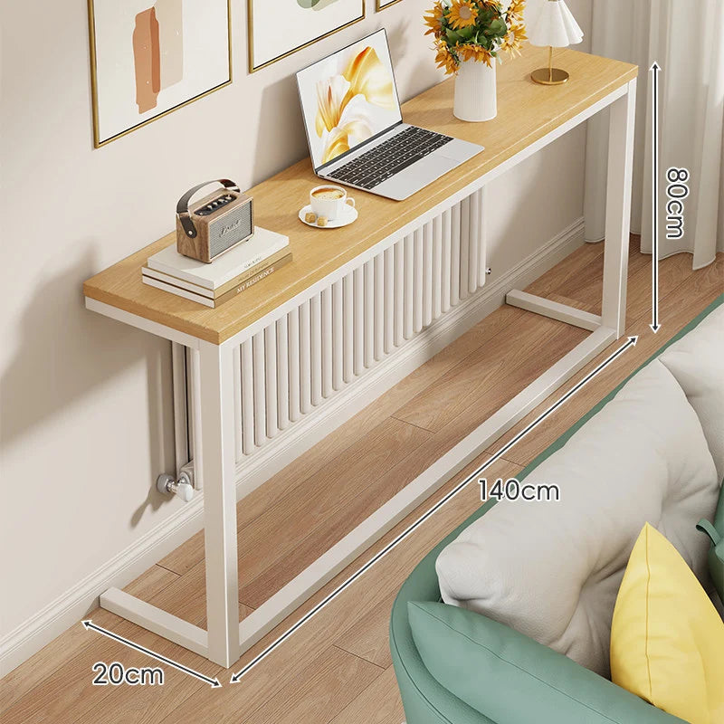 Console Table Slim Space-Saving Engineered Wood Top