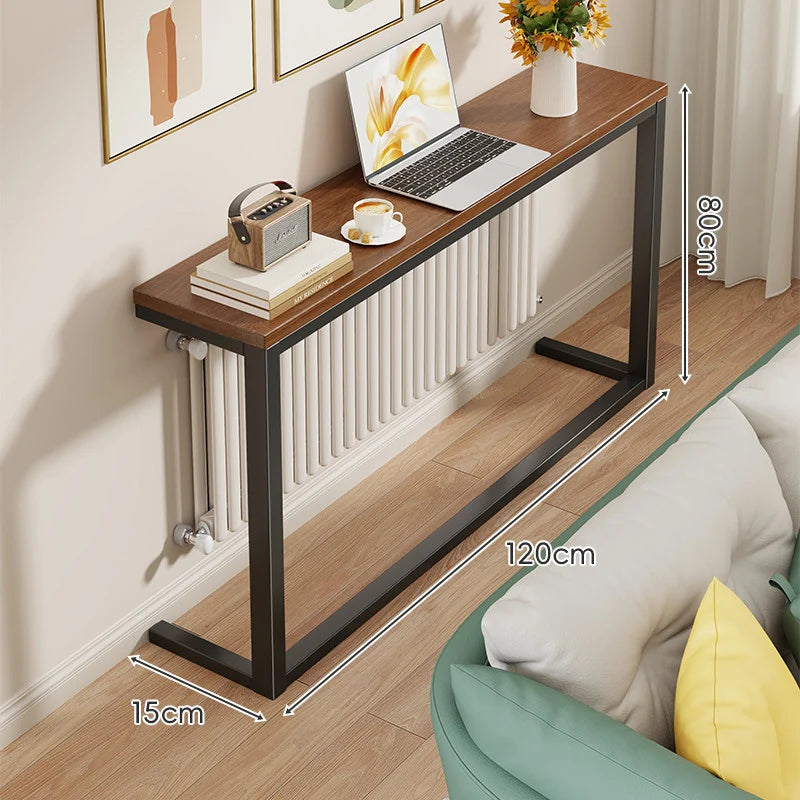 Console Table Slim Space-Saving Engineered Wood Top