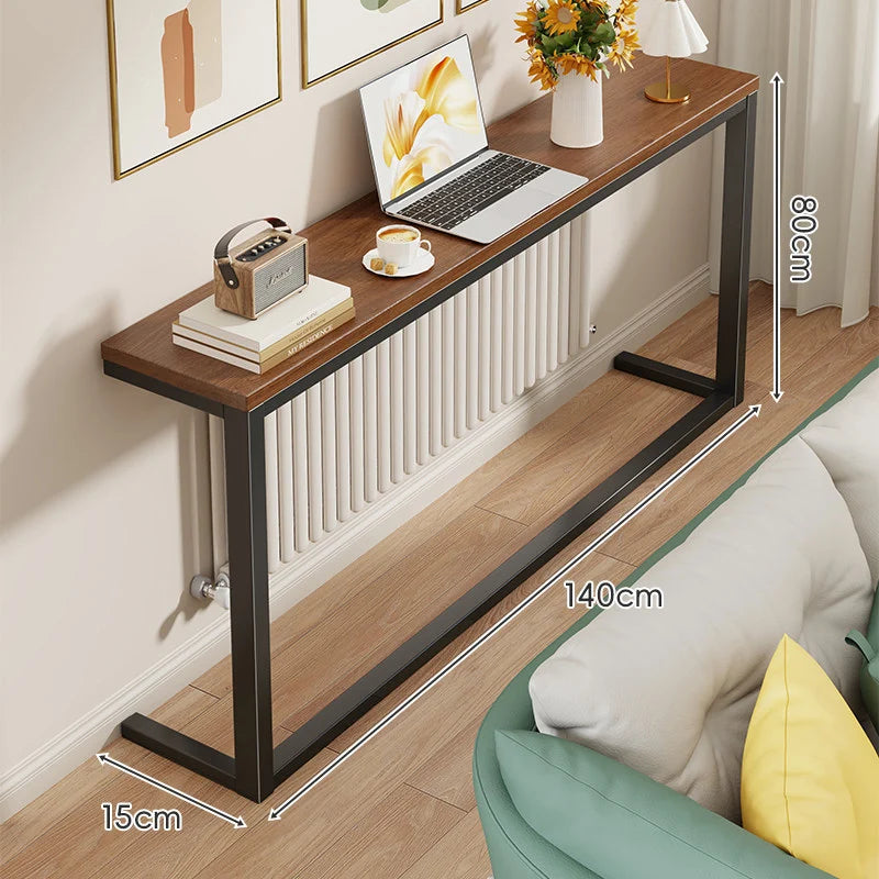 Console Table Slim Space-Saving Engineered Wood Top