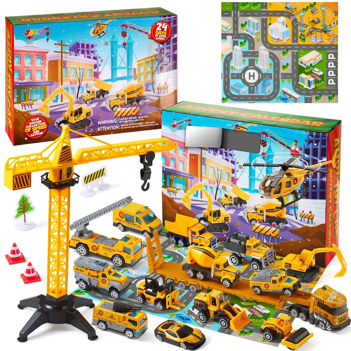 Construction Advent Calendar 24-Piece Set With Fold-Out Play Mat