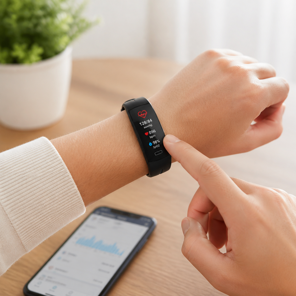 Continuous Blood-Pressure & Heart-Rate Smartwatch