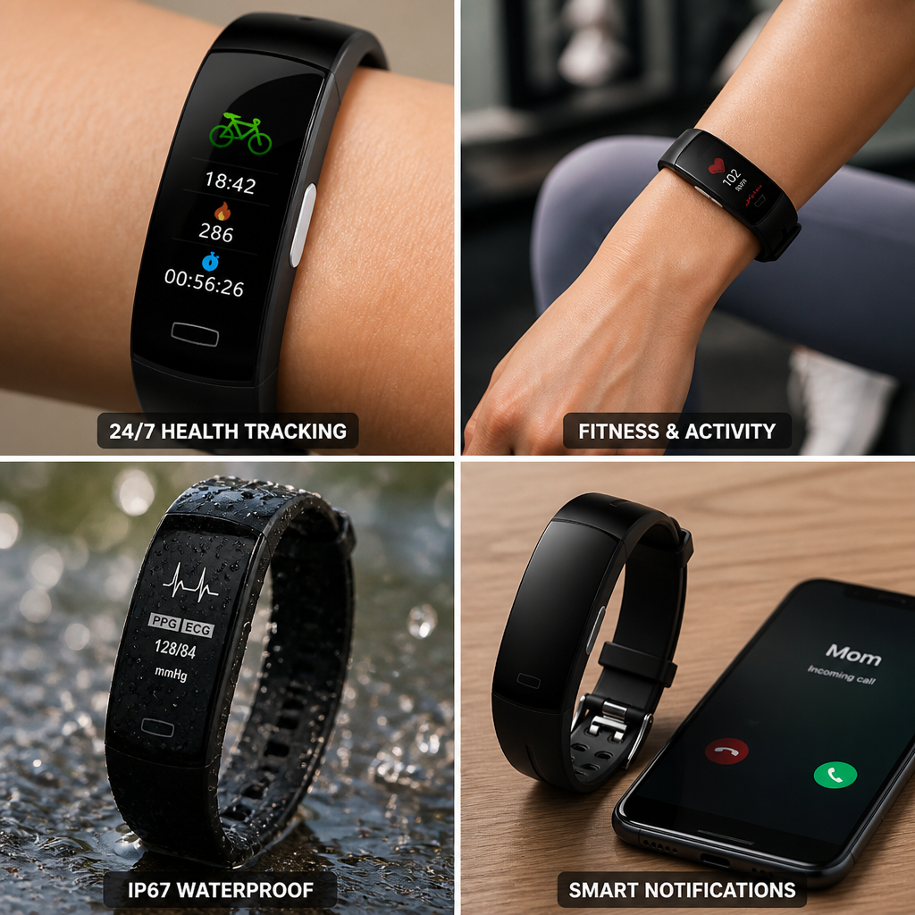 Continuous Blood-Pressure & Heart-Rate Smartwatch