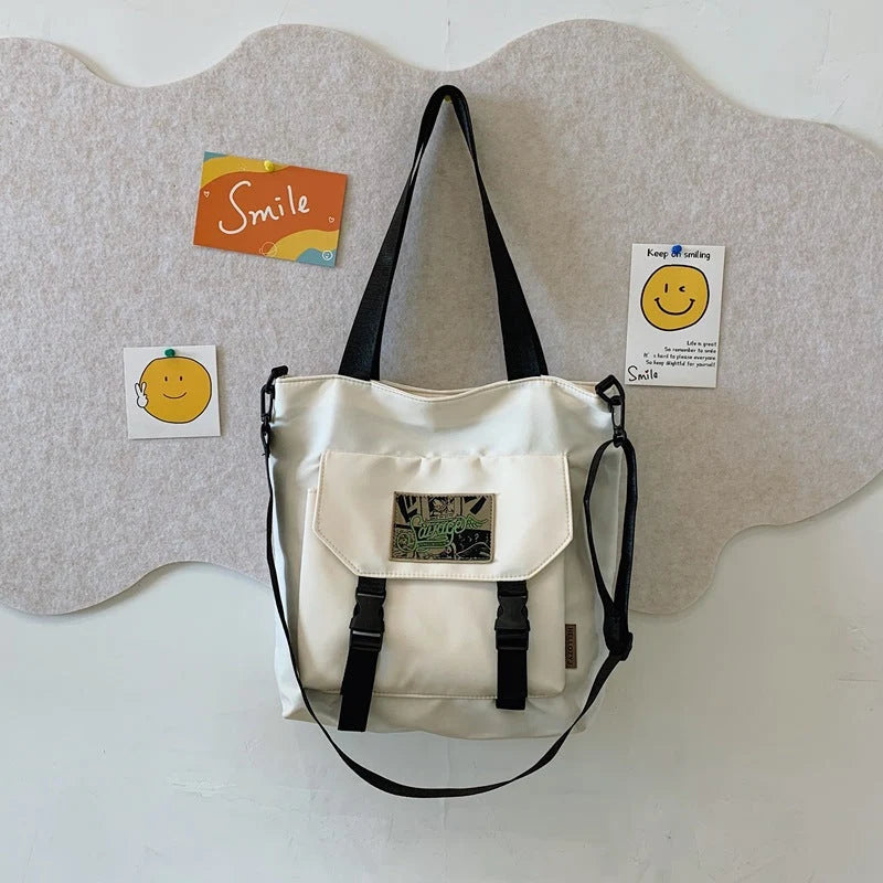 Convertible Shoulder Bag Adjustable Strap Multiple Compartments Durable Fabric